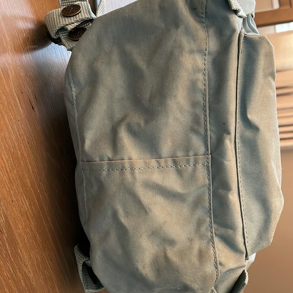 Fjallraven Kanken Mini Backpack in Slate Gray with Red Logo